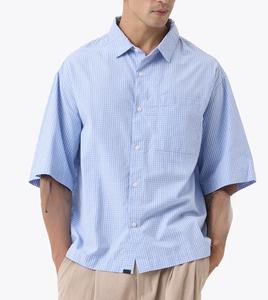 Camisa de manga corta de alta calidad para hombre, transpirable, estilo retro, corte cuadrado, manga larga, corte holgado, 100% algodón para hombre - Product Image 2