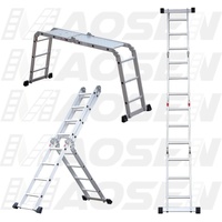 7 en 1 multi-usages en aluminium ménage pliant portable escabeau escalier de sécurité en aluminium
