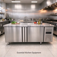 Table de préparation alimentaire pour cuisine commerciale, équipement de réfrigération ou congélateur, plan de travail réfrigéré commercial pour restaurant, hôtel, cuisine