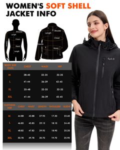 Veste de <span class=keywords><strong>ski</strong></span> chauffante matelassée imperméable pour <span class=keywords><strong>femme</strong></span>, hiver, batterie 12V 20000mAh, 8 zones chauffantes, manteau Freestyle, sangle réglable % - Product Image 6