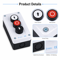 Boîtier de commande momentané à 3 boutons (ouvrir/arrêter/fermer) IP54 pour porte de garage et volet roulant XDL25-BE334