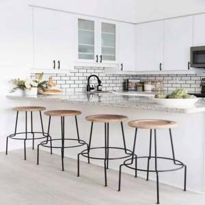 Isla de Cocina Moderna con Almacenamiento y Asientos, Gabinetes de Cocina Completos, Encimera de Resina Laminada, Estructura de MDF, Grifo para Cocina Pequeña - Product Image 6