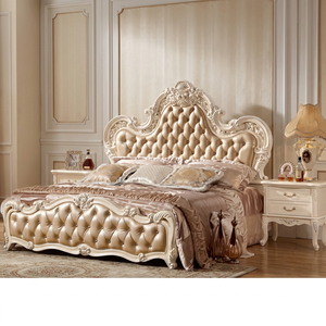Royal European Style French Wooden Carved Beds Bedroom Furniture - Product Image 1
