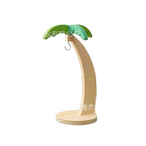 Wooden Banana <b>Rack</b> With Artificial Leaves 33cm Height <b>Kitchen</b> Storage Organizer Eco-Friendly Fruit Holder Living Room Decoration - Product Image 5