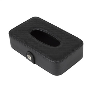 Porte-mouchoirs en cuir pour pare-soleil de voiture, 21x12x6,3 cm, organiseur pour accessoire intérieur de voiture avec un compartiment - Product Image 3