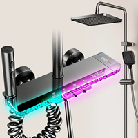 Système de douche intelligent numérique thermostatique avec panneau de douche pluie et douchette bidet, finition bronze, pour salle de bain, vente en gros