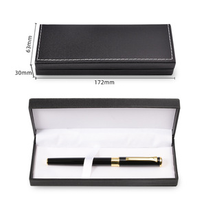 Scatola di penna nera in pelle di lusso personalizzata per confezione da penna o regalo con Logo personalizzato - Product Image 4