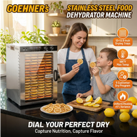 Déshydrateur alimentaire Commercial Electric à 18 plateaux en acier inoxydable avec minuterie numérique 48H jusqu'à 90°C pour viande séchée et légumes - 900W