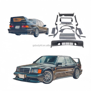 Kit de Carrocería para Mercedes-Benz Clase C W201190E, Carrocería Ancha, Guardabarros EVO2 190e, Parachoques Delantero, Parachoques Trasero, Faldones Laterales, Alerón Trasero - Product Image 1