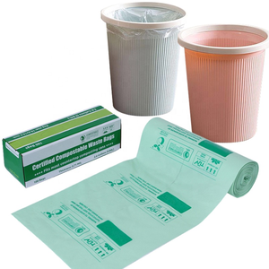 Sac écologique vert 100% amidon de maïs biodégradable et recyclable pour supermarché, exposition, shopping ou déchets ménagers - Product Image 1