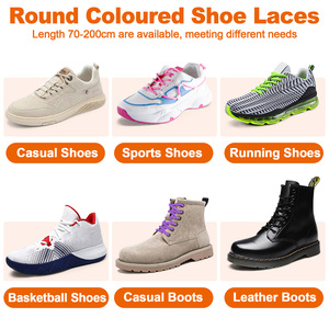 Lacets ronds épais de 4 mm en gros, lacets de bottes tressés en polyester colorés personnalisés pour bottes de sécurité, chaussures de randonnée, vendus par paires - Product Image 4