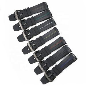 Correa de reloj de silicona vulcanizada de <span class=keywords><strong>24mm</strong></span> con hebilla dorada de Color puro para Panerai, correa de goma de lujo en rojo, naranja, verde, azul, blanco y negro - Product Image 4