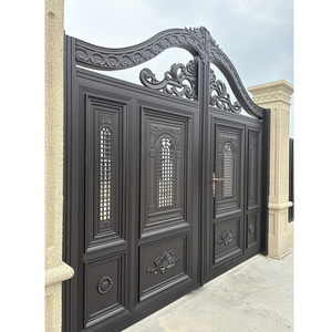 Ultima casa moderna cancello principale in ferro battuto in acciaio ferro battuto elegante tempio cancello principale disegni cancello principale cancello decorativo - Product Image 4