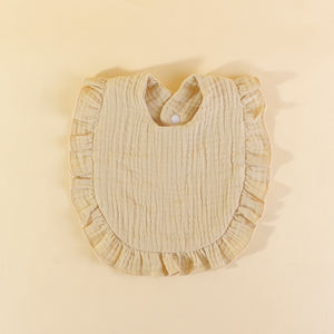 Nouveau-né infantile enfant en bas âge alimentation tablier burp chiffons salive serviette bébé bavoirs coton à volants garniture mousseline Bandana bave bavoirs - Product Image 4