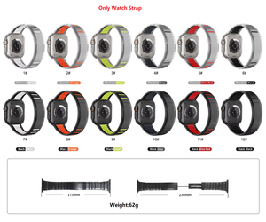 สายนาฬิกาข้อมือฟลูออโรรับเบอร์สแตนเลสสตีลใหม่สำหรับ Apple Watch S10/11 42 มม. 46 มม. Ultra 49 มม. SE 44 มม. พร้อมตัวล็อกแม่เหล็ก - Product Image 2