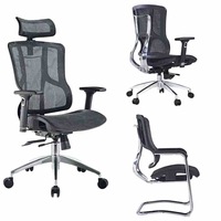 Chaise de bureau ergonomique à dossier haut en maille, avec support lombaire, pivotante, moderne, pour bureau, domicile ou hôtel