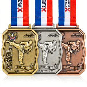 ผู้ผลิตเหรียญรางวัลราคาถูก ขายส่งเหรียญโลหะเคลือบสีทอง เหรียญรางวัลมาราธอน เหรียญกีฬาแบบกำหนดเอง เหรียญคิกบ็อกซิ่ง คาราเต้ เทควันโด - Product Image 1