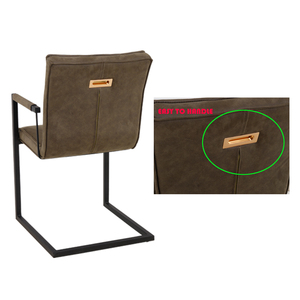 เก้าอี้รับประทานอาหารทำจากหนัง PU พร้อมมือจับ,เก้าอี้รับประทานอาหารที่มีแขนหุ้มเบาะทันสมัยสำหรับร้านอาหารนอร์ดิกเฟอร์นิเจอร์ห้องรับประทานอาหารรุ่นใหม่ปี2022 - Product Image 6