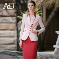 Costumes pour dames pour mariage ensemble deux pièces jupe couleur personnalisée violet rose meilleure qualité que les costumes formels pour femmes de Turquie