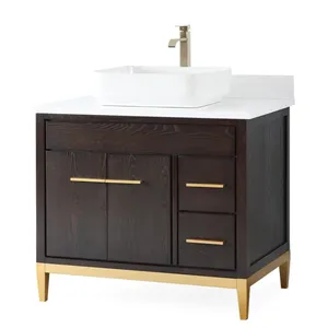 Best Price 36in Beatrice Vessel Sink Bathroom Vanity Modern Style Hotel Bathroom Vanity Cabinet