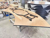 Tables en bois massif au design moderne très vendues Meubles en bois de forme incurvée pour hôtels et événements de mariage