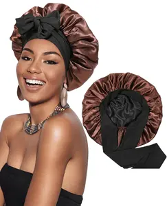 <span class=keywords><strong>Bonnet</strong></span> <span class=keywords><strong>de</strong></span> <span class=keywords><strong>nuit</strong></span> réversible double couche en satin à larges bords pour femmes personnalisé <span class=keywords><strong>Bonnet</strong></span> <span class=keywords><strong>de</strong></span> <span class=keywords><strong>nuit</strong></span> avec longues sangles élastiques réglables - Product Image 6