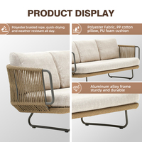 Ensemble de canapés de jardin en aluminium moderne et durable, mobilier de patio, canapé d'extérieur luxueux pour hôtel, appartement, mobilier d'extérieur