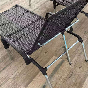 Kit d'extérieur 2 chaises longues inclinables en alliage d'aluminium, chaise de plage (<span class=keywords><strong>noir</strong></span>) - Product Image 6