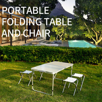 Ensemble de chaises pliantes ultralégères en alliage d'aluminium et table de pique-nique pour usage extérieur à la ferme