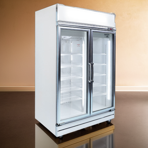 Réfrigérateur à boissons durable à 2 portes de 1070 L, à économie d'énergie, avec portes en verre trempé chauffées pour les restaurants et les dépanneurs - Product Image 1