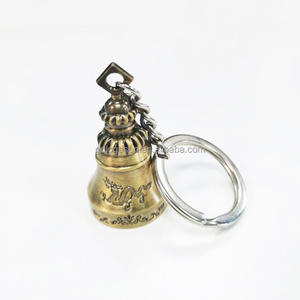 พวงกุญแจกระดิ่งลมกระดิ่งแนวเรโทรทำจากโลหะรูป3D พวงกุญแจกระเป๋าจี้ของขวัญขนาดเล็กพวงกุญแจกระดิ่งทองแดง - Product Image 3