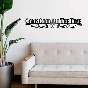 Dio è sempre buono - Decorazione da <span class=keywords><strong>parete</strong></span> in metallo cristiana con versetto biblico, arte della fede per casa, chiesa, ufficio, soggiorno - Product Image 2