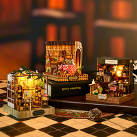 IIECREATE DIY Puzzle Kayu 3D Kartun Mini Kerajinan Mainan Edukatif untuk Anak-anak Rumah Kaca Kemasan Kotak Warna-warni Layanan OEM ODM