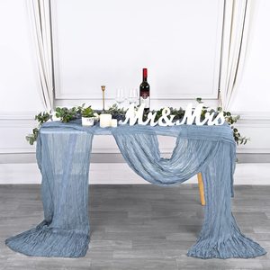 Luxury <strong>Blue</strong> Cheesecloth Table <strong>Runner</strong> Sage Green Boho Dining Wedding Party Event Decoration Cheese Cloth Fabric Table <strong>Runner</strong> - Product Image 6