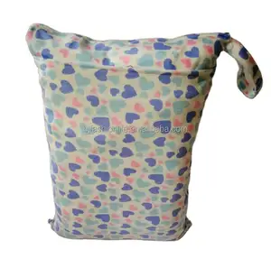 solid color and printed waterproof plain color baby wet bag drawstring cloth nappy diaper bag
