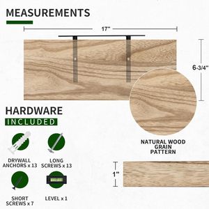 Wooden <b>Wall</b>-<b>mounted</b> <b>Shelves</b> 3 Tier Rectangle Multipurpose Display Rack Ironwood <b>Shelf</b> 55 - Product Image 5