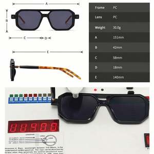 Gafas de Sol Personalizadas con Montura Cuadrada Poligonal, Anti-Luz Azul, con Doble Puente, para Hombre y Mujer - Product Image 5