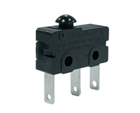 Micro-interrupteur haute sensibilité et à petit déplacement 5A 250V avec actionneur noir 100gf, contact argenté