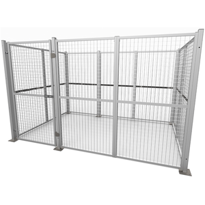 Cage de stockage de sécurité de bureau industriel en fer métallique blanc argenté atelier casiers de Cage de stockage d'article de grand espace - Product Image 1