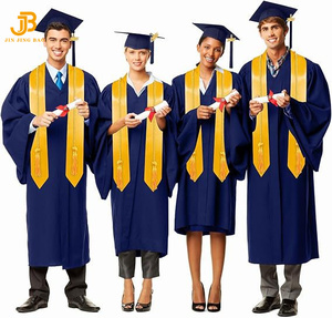 Traje de Graduación para Adultos, Traje Conmemorativo para Ceremonia de Graduación Universitaria, Traje de Licenciatura de 4 Piezas: Túnica + Birrete + Estola + Cordón de Honor - Product Image 1