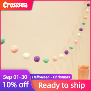 Ghirlanda di Pompon Stile Nordico Macaron, Decorazione Sospesa per Cameretta Bambini, Stanza Ragazze, Natale, San Valentino, Festa - Product Image 1
