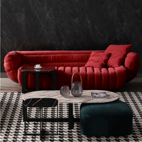 MEIJIA — ensemble de canapé en velours, en acier et cristal, grande section, aspect arabe, noir, luxe, rouge