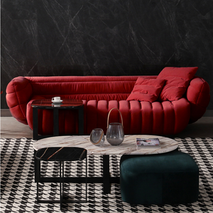 MEIJIA Đen Ả Rập Majlis Nhung Pha Lê Thép Đỏ Và Mô-đun Lux Bộ <span class=keywords><strong>Sofa</strong></span> Lớn - Product Image 6