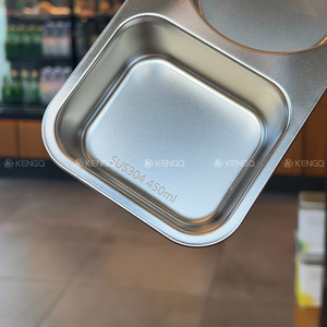 Kengo Stainless Steel <b>Lunch</b> <b>Box</b> 304 Two Compartment Rectangle Microwave Safe Airtight Food Storage Container - Product Image 3