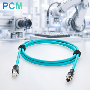 M12 A-Code 8 针转 RJ45 CAT6A GigE Vision 高柔性工业以太网电缆，适用于 Basler、Cognex、Keyence、Datalogic、SICK 相机 - Product Image 1
