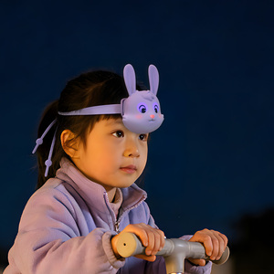 Lampe <span class=keywords><strong>frontale</strong></span> rechargeable LED portable pour enfants, motif lapin, mignonne, nouveauté, cadeau, jouet animal, mini lampe d'urgence pour bébé - Product Image 3