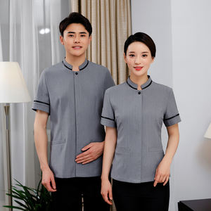 Uniforme de personnel d'entretien ménager unisexe en coton 100% avec logo personnalisé Touchhealthy pour hôtels et spas - Product Image 4