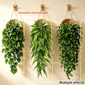 Plantes suspendues artificielles 75cm, décoration murale en plastique pour intérieur et extérieur, verdure - Product Image 2