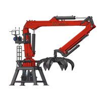Grue de manutention de matériaux à flèche télescopique semi-pliante, hydraulique et électrique, de 7800 mm, pour la préhension de ferraille et le recyclage