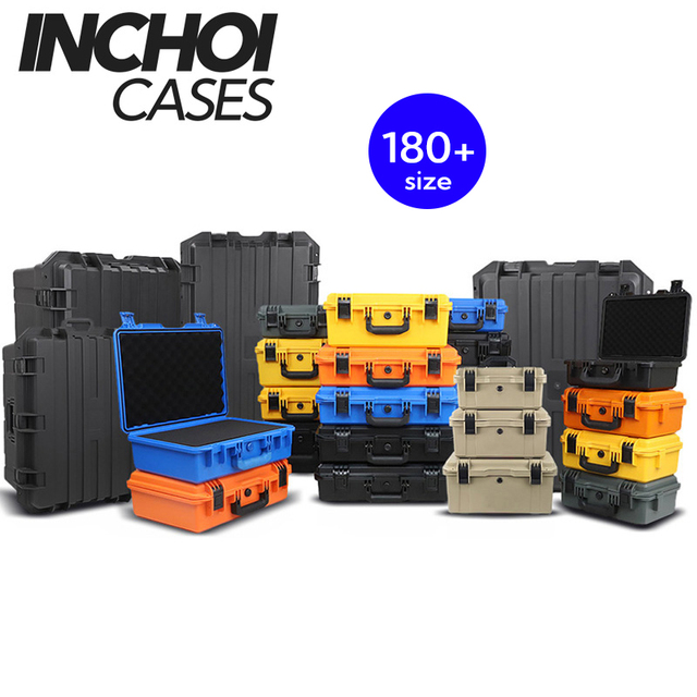 Small Rugged Plastic Tools Cases Waterproof Toolbox Custom Safe Protective Tackle Box With Shockproof Foam Tool Carrying Case